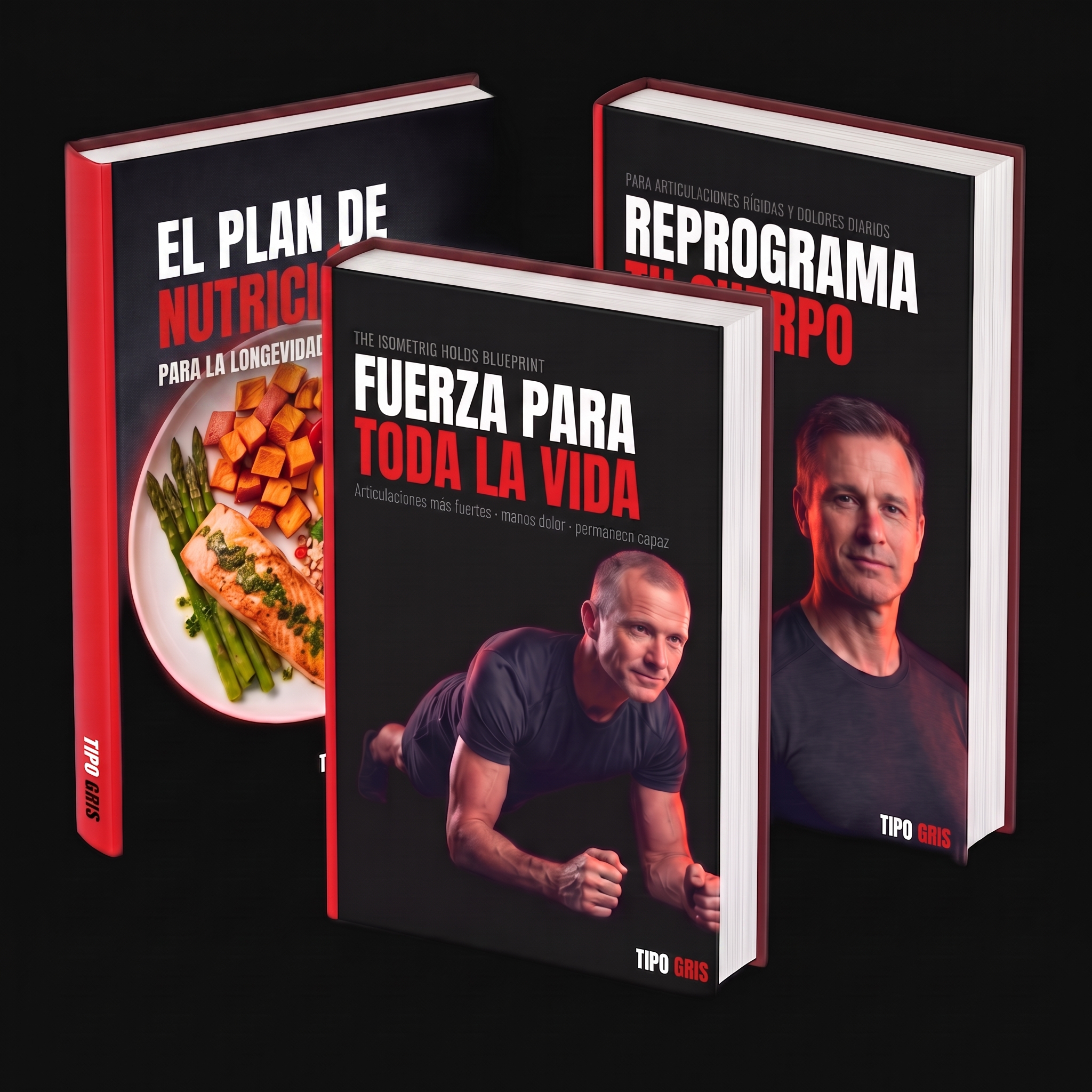 Las 3 guías principales en PDF: Reprograma tu cuerpo, Fuerza para toda la vida y La Fórmula del Combustible
